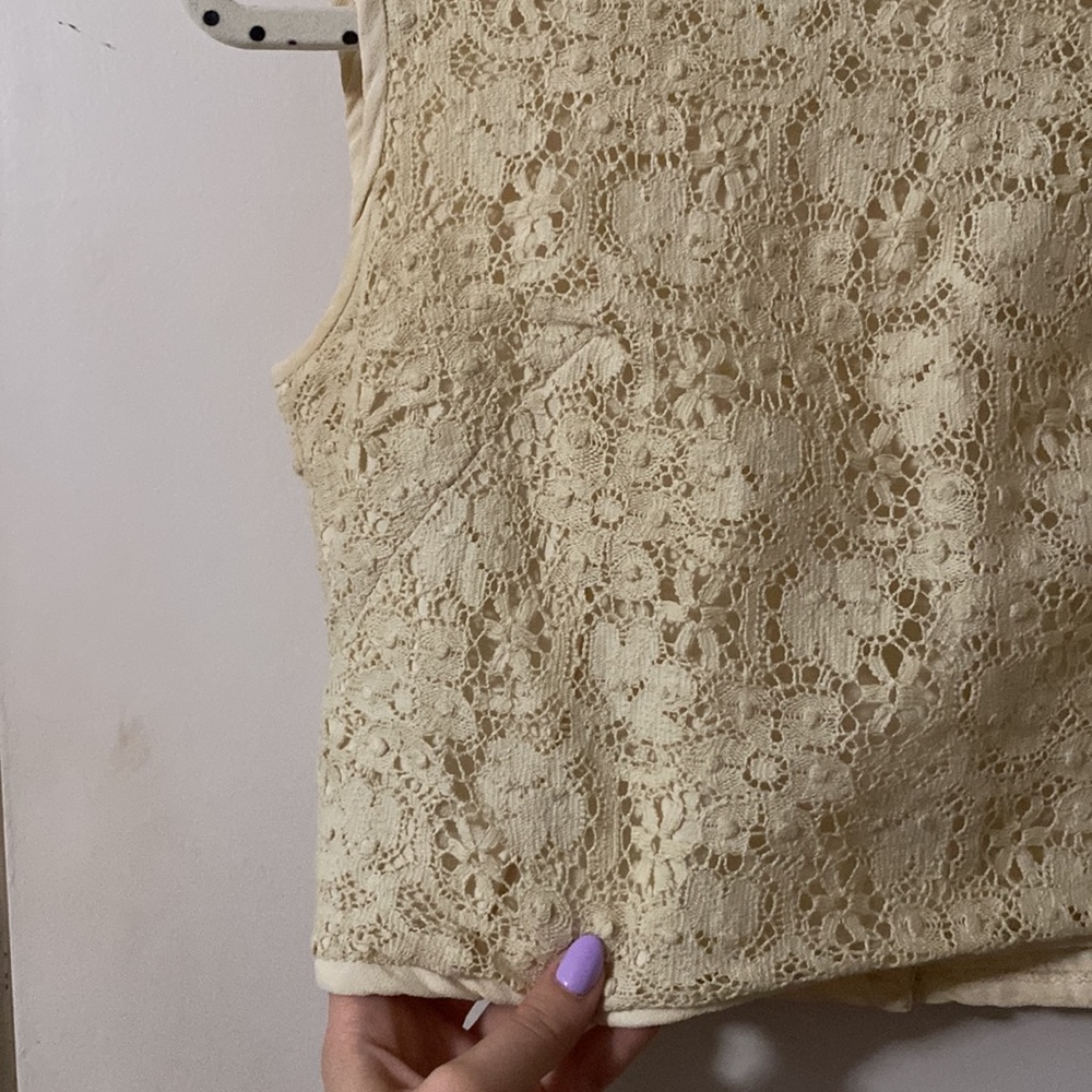 Jo Hardin Vintage Lace Crop Top - vintage size 14 - Picture 6 of 8